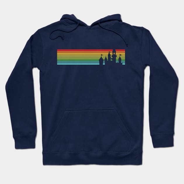 Retro Castle Stripes Hoodie by Heyday Threads